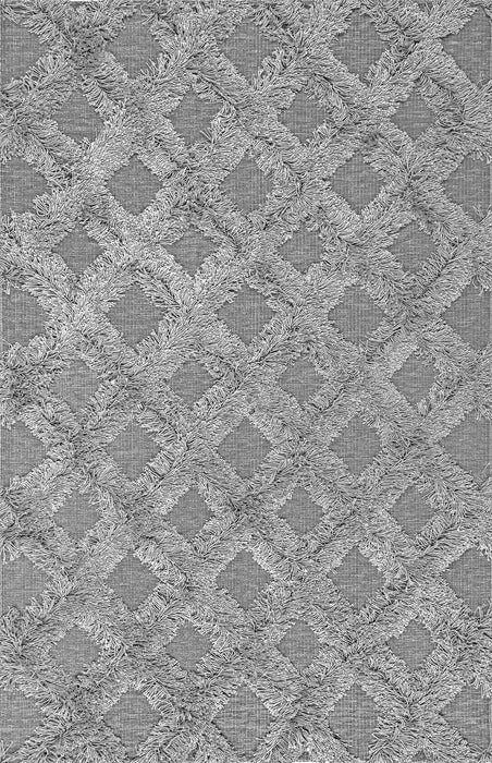 Tappeto a pelo lungo Diamond Trellis 160x230 cm Argento