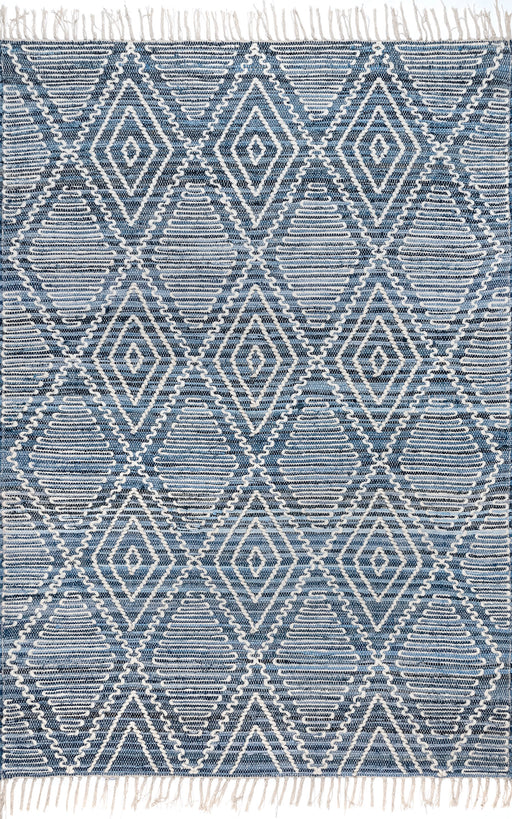 Dior Blue Trellis Cotton-Blend Area Rug 160x230 cm