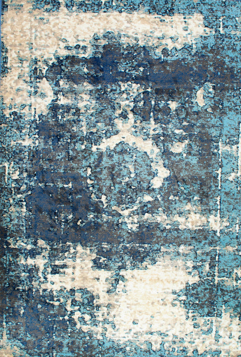 Tappeto con medaglione blu invecchiato 160x230 cm