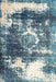 Tappeto con medaglione blu invecchiato 160x230 cm