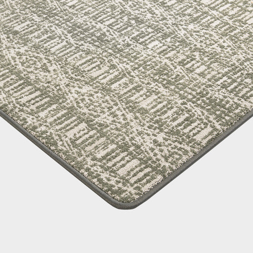 Distressed Custom Rug in Dark Sage Tanager Design