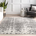Distressed Grey Area Rug in Vintage Style 50x75 cm