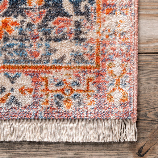 Distressed Medallion Area Rug 120x180 cm Rust Color