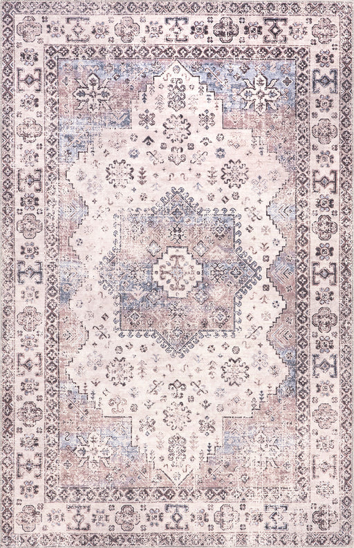 Distressed Medallion Area Rug 160x230 cm Rust Color