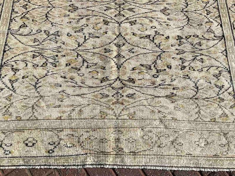 Distressed Oushak Rug 265cm x 170cm Faded Vintage Design