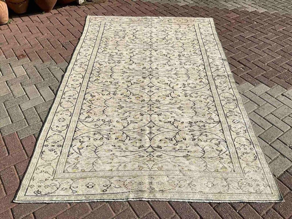 Distressed Oushak Rug 265cm x 170cm Faded Vintage Design
