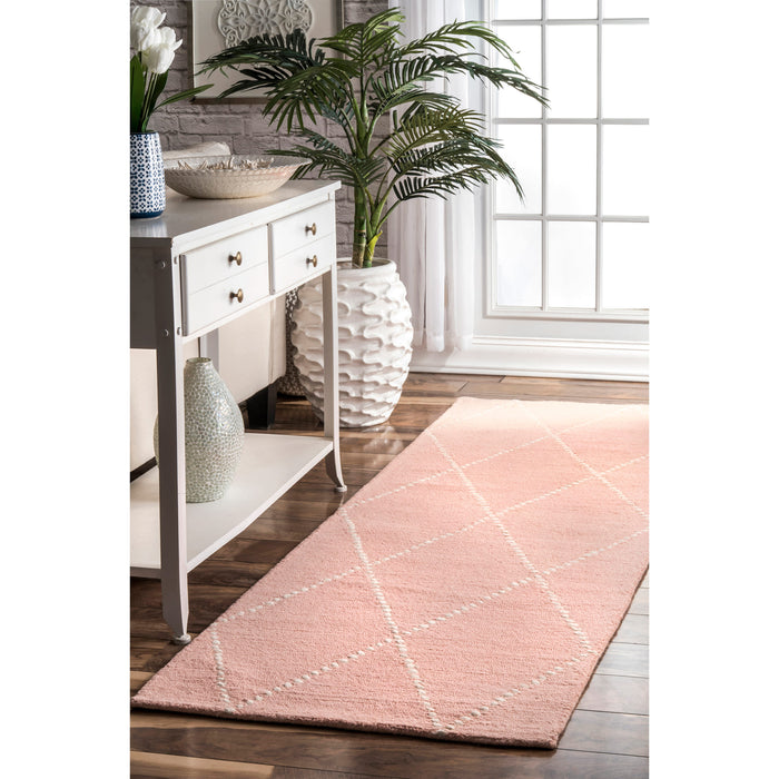 Διακεκομμένο Diamond Nursery Rug Baby Pink 150cm x 100cm