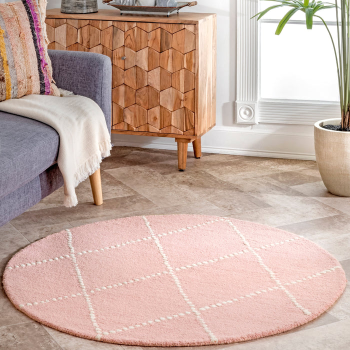 Διακεκομμένο Diamond Trellis Area Rug για νηπιαγωγείο Pink 120x150 cm