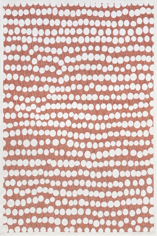 Dotted Rug for Indoor Outdoor Use in Brick Color