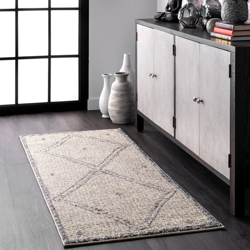 Dotted Trellis Area Rug 120 cm in Ivory