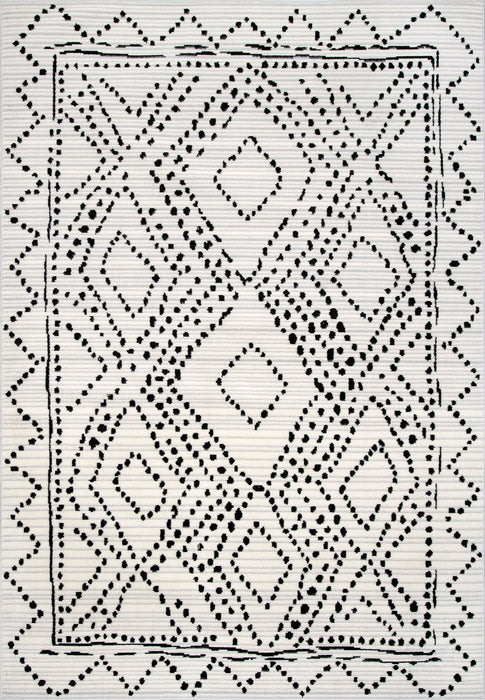 Dotted Trellis Area Rug 120x180 cm Black