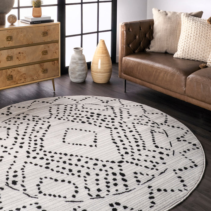 Dotted Trellis Area Rug Black 120x180 cm