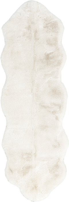 Tappeto lavabile in peluche in doppia finta pelle di pecora, 80x130 cm, bianco sporco