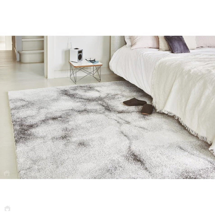 Dream DM03 Modern Plain Marbled Abstract Soft-Touch High-Density Ivory/Cream/Grey/Black Rug