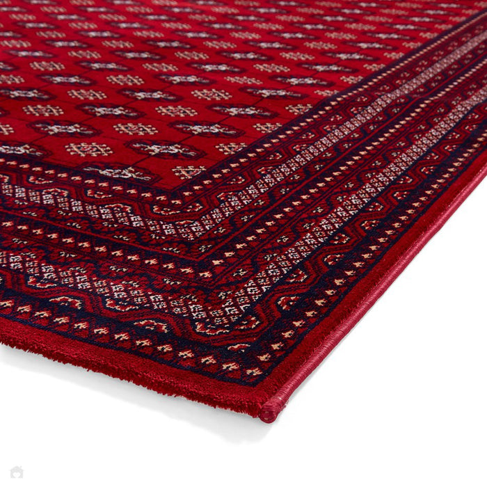 Dubai 62096 Traditional Super-Soft Patterned Border Red Rug