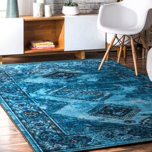 Tappeto con diamanti tinti blu 160 cm