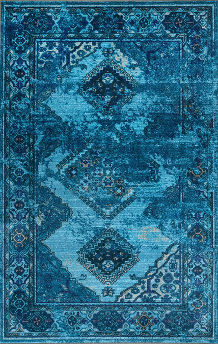 Tappeto con diamanti tinti blu 160 cm