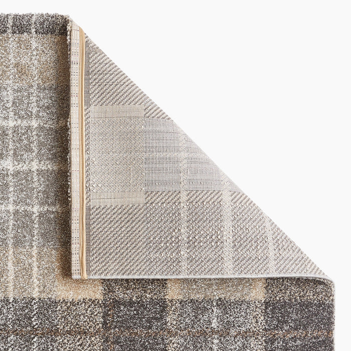 Elegant 4890 Modern High-Density Tartan Grey/Brown Rug