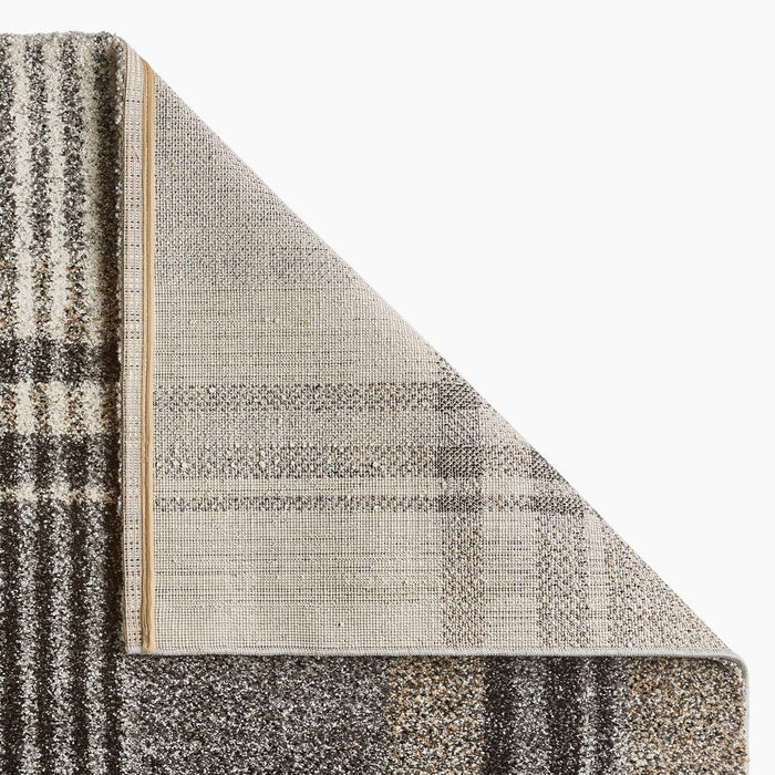 Elegant 4892 Modern High-Density Tartan Check Beige/Black Rug