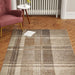 Elegant 4892 Modern High-Density Tartan Check Beige/Grey Rug