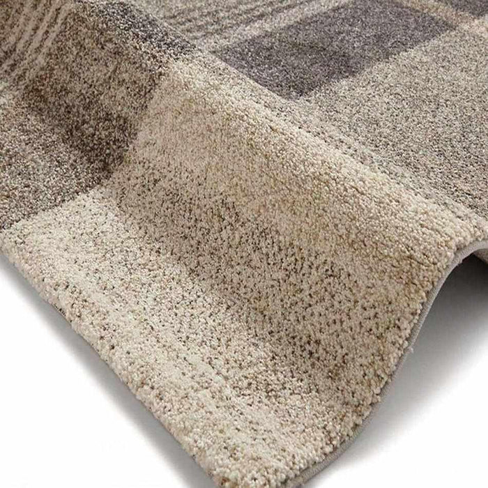 Elegant 4892 Modern High-Density Tartan Check Beige/Grey Rug