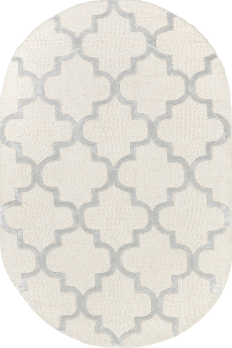 Elegant Trellis Design Rug in Ivory Color