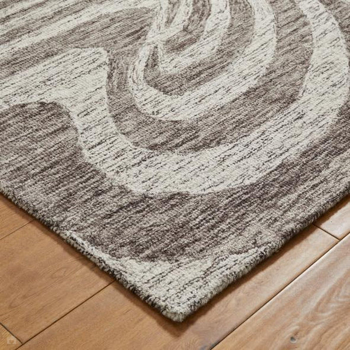 Elements Cycle Modern Abstrakt Distressed Wool Brown Rug