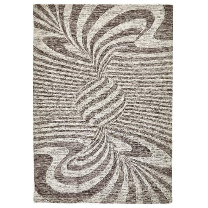 Elements Cycle Modern Abstrakt Distressed Wool Brown Rug