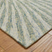 Elements Vortex Modern Abstract Distressed Wool Green Rug