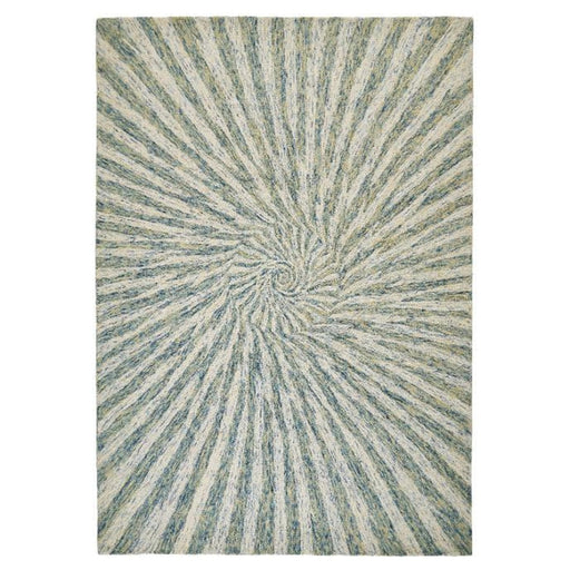 Elements Vortex Modern Abstract Distressed Wool Green Rug