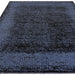 Elodie Modern Abstract Metallic Shimmer Bordered Overdyed Textured Soft-Touch Flatweave Indigo Blue/Black Rug