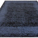 Elodie Modern Abstract Metallic Shimmer Bordered Overdyed Textured Soft-Touch Flatweave Indigo Blue/Black Rug