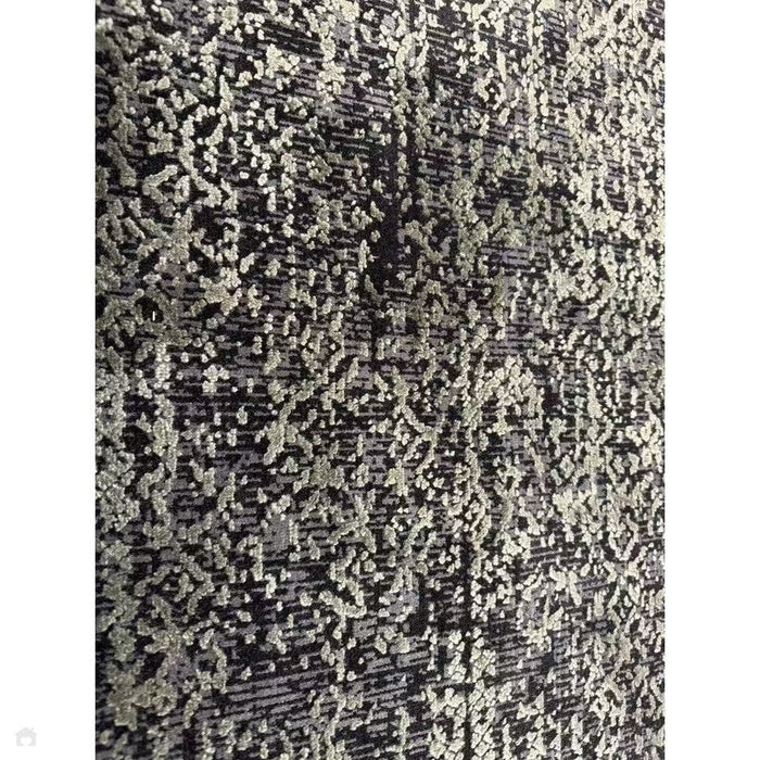 Elodie Modern Abstract Metallic Shimmer Bordered Overdyed Textured Soft-Touch Flatweave Sage Green/Black Rug