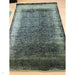 Elodie Modern Abstract Metallic Shimmer Bordered Overdyed Textured Soft-Touch Flatweave Sage Green/Black Rug