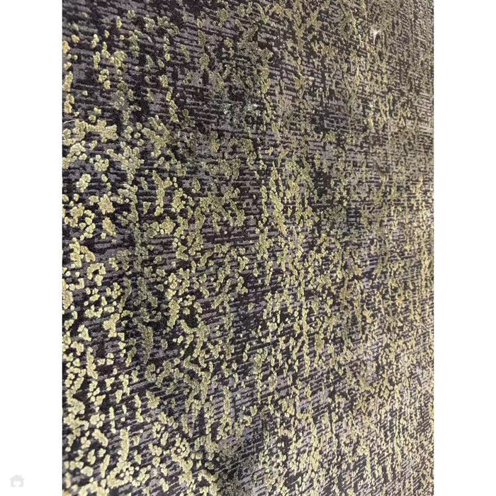 Elodie Modern Abstract Metallic Shimmer Bordered Overdyed Textured Soft-Touch Flatweave Sage Green/Black Rug