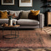 Elodie Modern Abstract Metallic Shimmer Bordered Overdyed Textured Soft-Touch Flatweave Terracotta/Black Rug