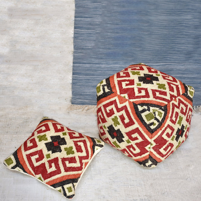 Ernest Hand Woven Cotton Pouf για διακόσμηση Home 