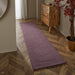 Esme Modern Plain Textured Contrast Ribbed Border Hand-Woven Wool Mauve Rug