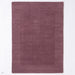 Esme Modern Plain Textured Contrast Ribbed Border Hand-Woven Wool Mauve Rug