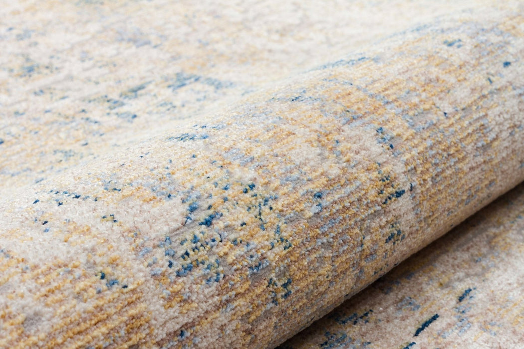 Essence ESSC04 Gold Teal Runner Rug
