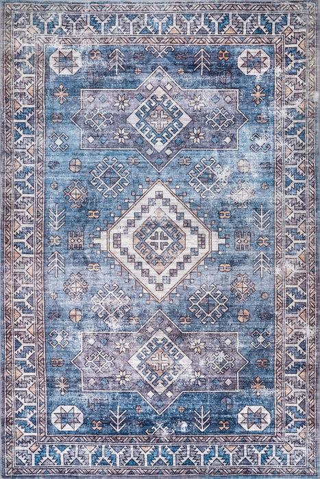 Tappeto azteco Evelyn 160x230 cm in blu