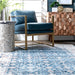 Tappeto persiano blu sbiadito per decorazioni Home bohémien