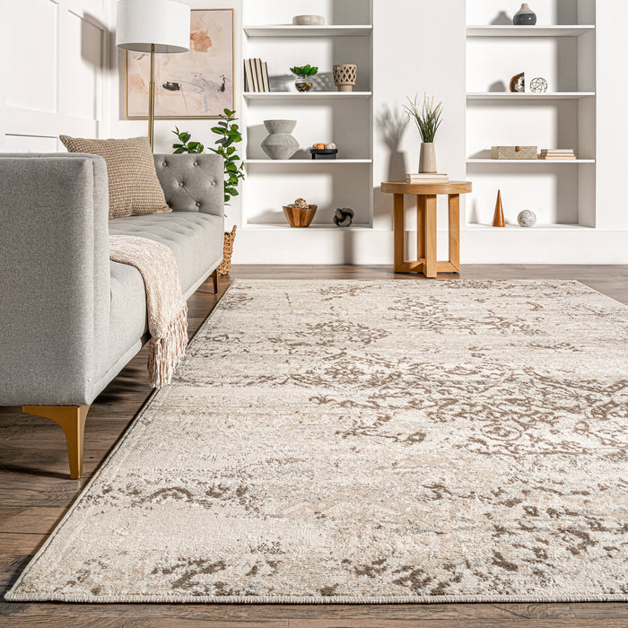 Tappeto floreale sbiadito 120x170 cm Beige