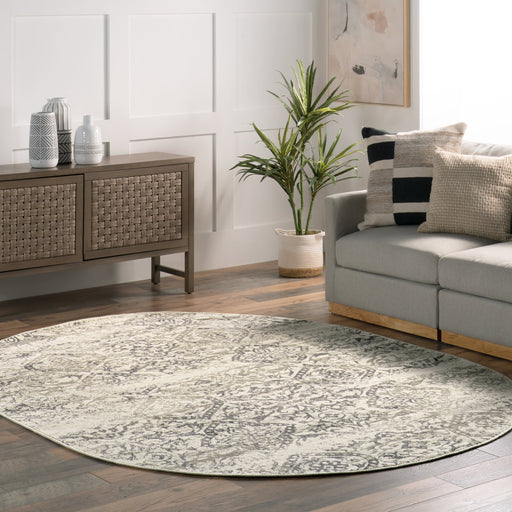 Faded Floral Area Rug in Grey 160x230 cm