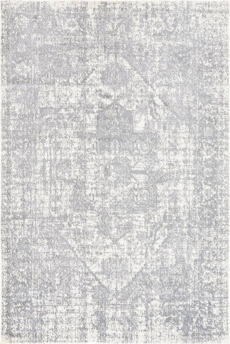 Tappeto con medaglione Herati grigio sbiadito 160x230 cm