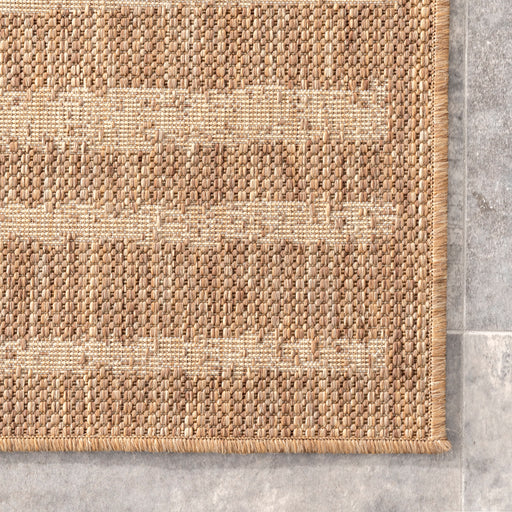 Faded Stripes Brown Area Rug for Indoor Outdoor Use