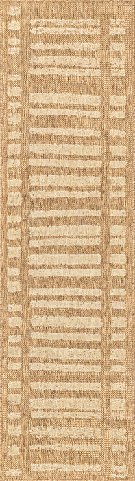 Faded Stripes Brown Area Rug for Indoor Outdoor Use