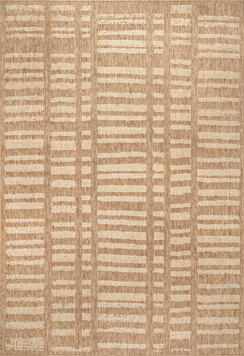 Faded Stripes Brown Indoor Outdoor Area Rug 120x180 cm