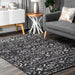 Faded Tribal Black Area Rug 160x230 cm