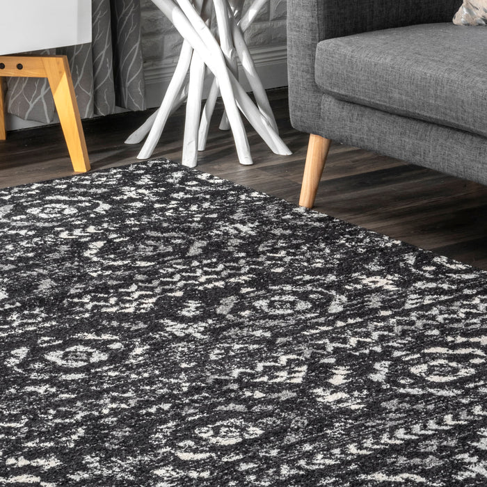 Faded Tribal Black Area Rug 160x230 cm